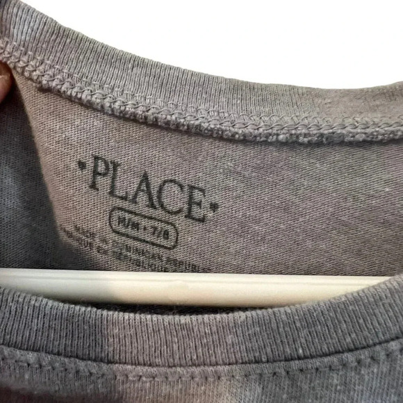 The Childrens Place Girls Gray T Shirt Glitter Cat with Glasses Unicorn Horn Top - Picture 4 of 4